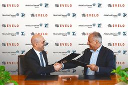 Dr. Akram Bouchenaki, Ph.D. CEO Jameel Health, (L) and Dr. Simba Gill, Ph.D. CEO Evelo Biosciences (R) at the recent signing ceremony at Abdul Latif Jameel International’s offices in Dubai, UAE.